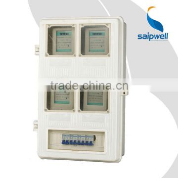 SAIP/SAIPWELL High Quality Meter Box Plastic Single Phase Four Units Meter Box