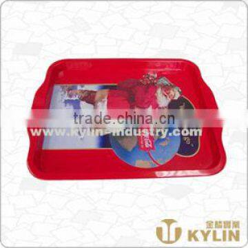 christmas metal square tray