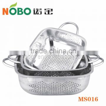 stainless steel square rice sieve and boult or fruit colanders