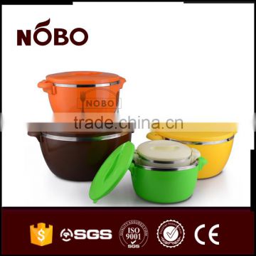 Colorful stainless steel food warmer container with plastic outwall