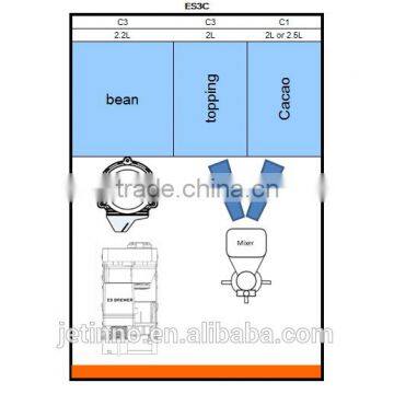 ES3C bean to cup espresso coffee machine table top OCS machine with instant