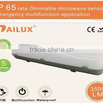 vapor-tight led with 3hours Emergency and Microwave sensor,1-10V Dimmable