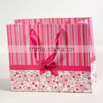 Red color wedding gift bag with ribbon handle, paper wedding gift bags, paper wedding sweet bags --PB-90