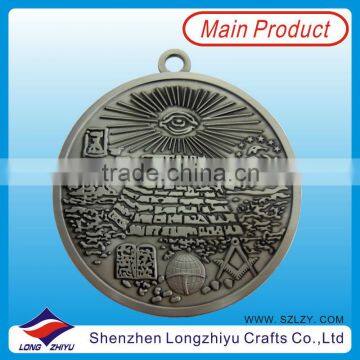 Antique nickle coin badge,souvenir commemorative coin medal,3D casting antique silver custom coin pendant for decoration