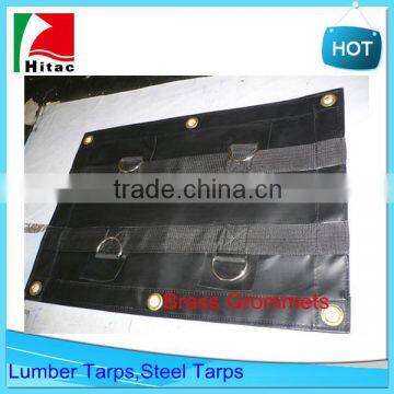 16'x24 18oz Vinyl Heavy Duty Steel Tarp 2 Rows of D-rings,16' x 27' Flatbed Tarps,Flatbed Steel Tarps,PVC Flatbed Trailer Tarps photo-2