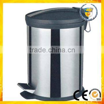 easy to clean plastic inner bucket hotel room usage SS trash bin