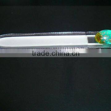 Glass nail file with gems