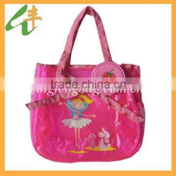 plastic girl standard size shopping bag with coin purse