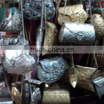 metal with stones ladies handbags from india