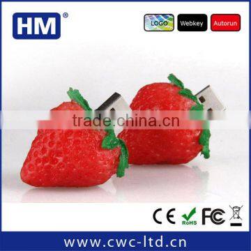 PVC custom USB flash drives fruit strawberry shape wholesale 2GB4GB8GB16GB Custom Solution LOGO PVC/SILICONE USB flash drive