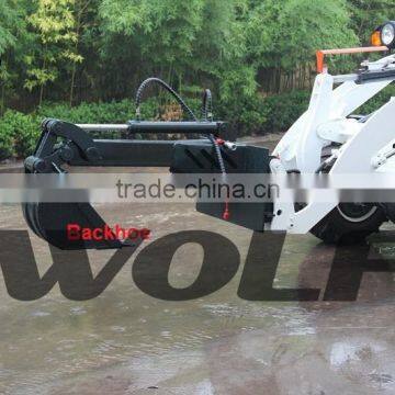 Wheel Loader With Backhoe Bucket, Digging Bucket