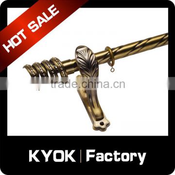 KYOK Home decor good quality 35mm gold track curtain rod,Polished wrought iron curtain pipe set