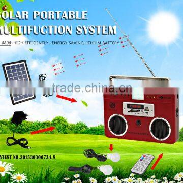 2016 New Product Portable Solar Card Radio With Mp3 Player,LED Light and Phone Charger