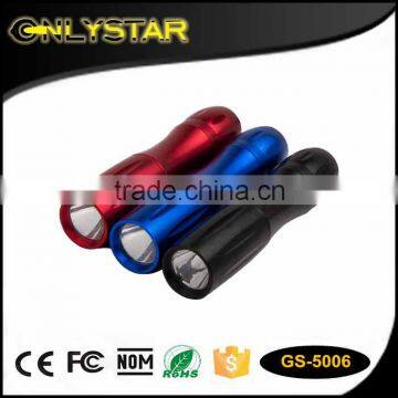 Onlystar GS-5006 aa battery colorful promotional led flash light mini popular 0.5w led aluminum keychain flashlight