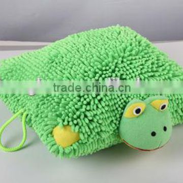 chenille wash towel with animal head