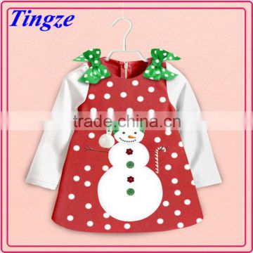 The newest 2015 ruffle girls dress long sleeve christmas dress Lovely children ruffle dress