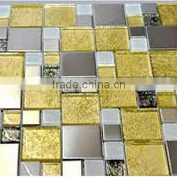 3D silver and aluminum mosaic tiles