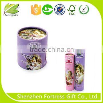 rigid purple cosmetic paper tube packaging