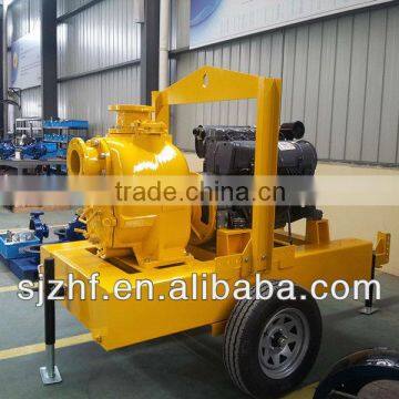 Trailer type self priming trash pump