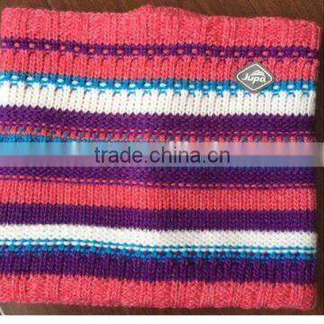 Fashion Women's Popular Soft Knitting Stripes Neck Warmer Short Round Scarf