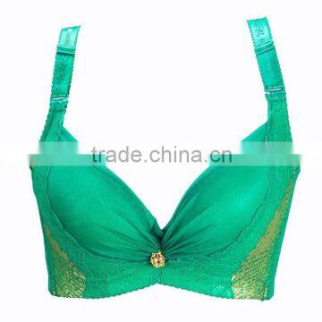 Women's Retro Breast Lift Thin Cup Plus Size Lace Bra photo-3