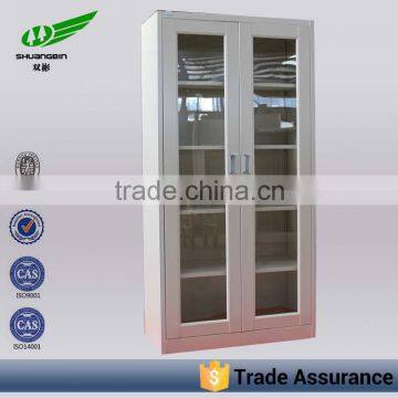 Double color document stroage metal glass door cabinet