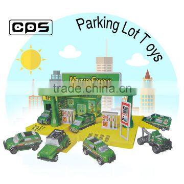 Good quality plastic military parking lot toy for children