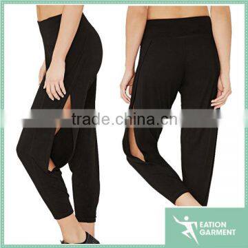 women sexy gym wear side leg opening loose Knit yoga pants wholesale pants