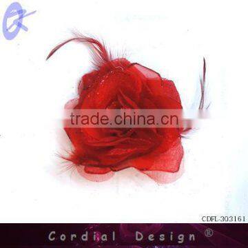 2013 Feather Hair Flower, Hair Flower With Feather