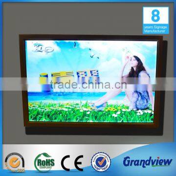 Portable aluminium frame slim advertising lightbox with poster