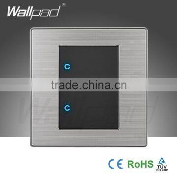 2015 Hot Sale Wallpad Push Button Random Click Switch Led Indicator 16A 110~250V Luxury Wall Light Switch 2 Gang 1 Way