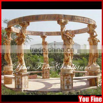 Hand Carved Outdoor Decorative Stone Garden Pavilion Gazebo