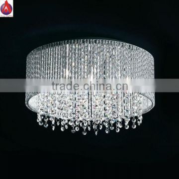 round decoration modern crystal ceiling lamp with drops of crystals