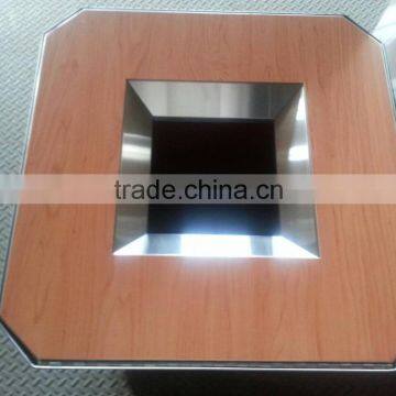 New Stainless Steel Wooden Trash Bin Colorful Wood Trash Bin photo-2