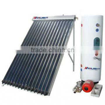 Closed loop heat pipe split high pressure solar water heater system