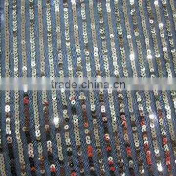 hot sell paillette sequin embroidery mesh fabric for dress