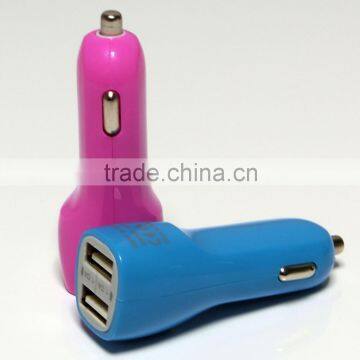 5V 2.1A Manufacturer small order Acceptable OEM &ODM 2 Port USB Car Charger