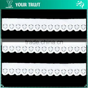 Width 1.5 Centimeter White Jacquard Stretch Trim Spandex Elastic Lace photo-4