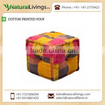 Stylish Elegant Looking Cotton Knitted Pouf Cover