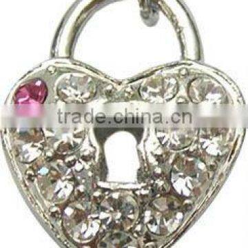 crystal heart lock shaped pendant,various designs,passed SGS factory audit