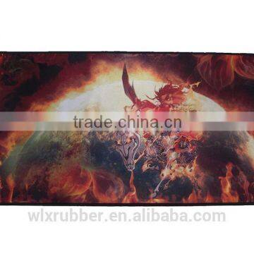 gamer using computer rubber thin game mat