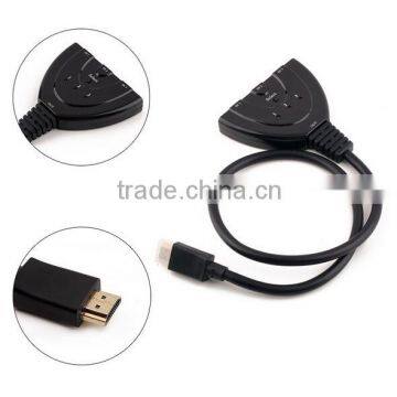 HDMI 3 in 1 Out Pigtail Adapter HDMI Switch Extender Switcher Splitter Hub With Cable For HDTV 1080P photo-2