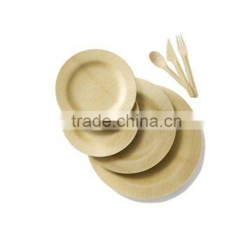 Natural Bamboo 9Inch Single use Veneer ware Plates