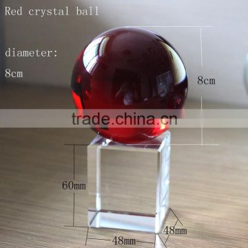 Red crystal glass ball