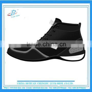 black original design boxing shoe , leather high quality wresting shoe, 2016 hot sale boxing shoe