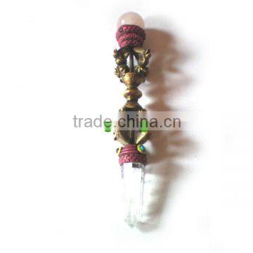 DORJES HEALING STICK WITH CHAKRA CABS : Dorjes Healing Stick from Agate Guru Exports