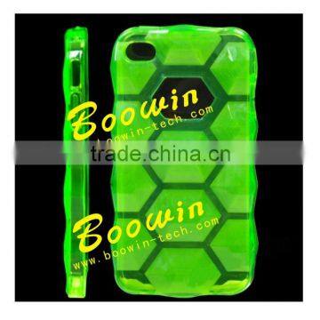 green hexagon Soft TPU Gel Crystal Jelly Case Cover for apple iphone 4s