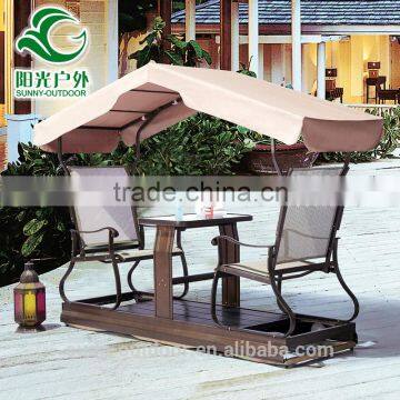 China manufacturer 2 seater garden iron swing canopy