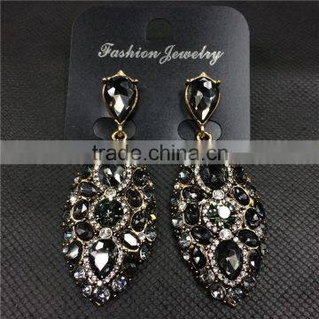 Luxury Big Crystal Stud Earrings Fashion Water Drop Earrings For Women Party Jewelry Wholesale photo-3