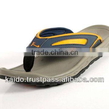 New Design Navy Orange Men PU Slippers